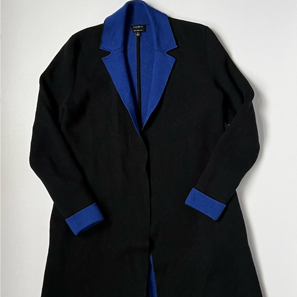 Talbots merino wool blend open cardigan sweater